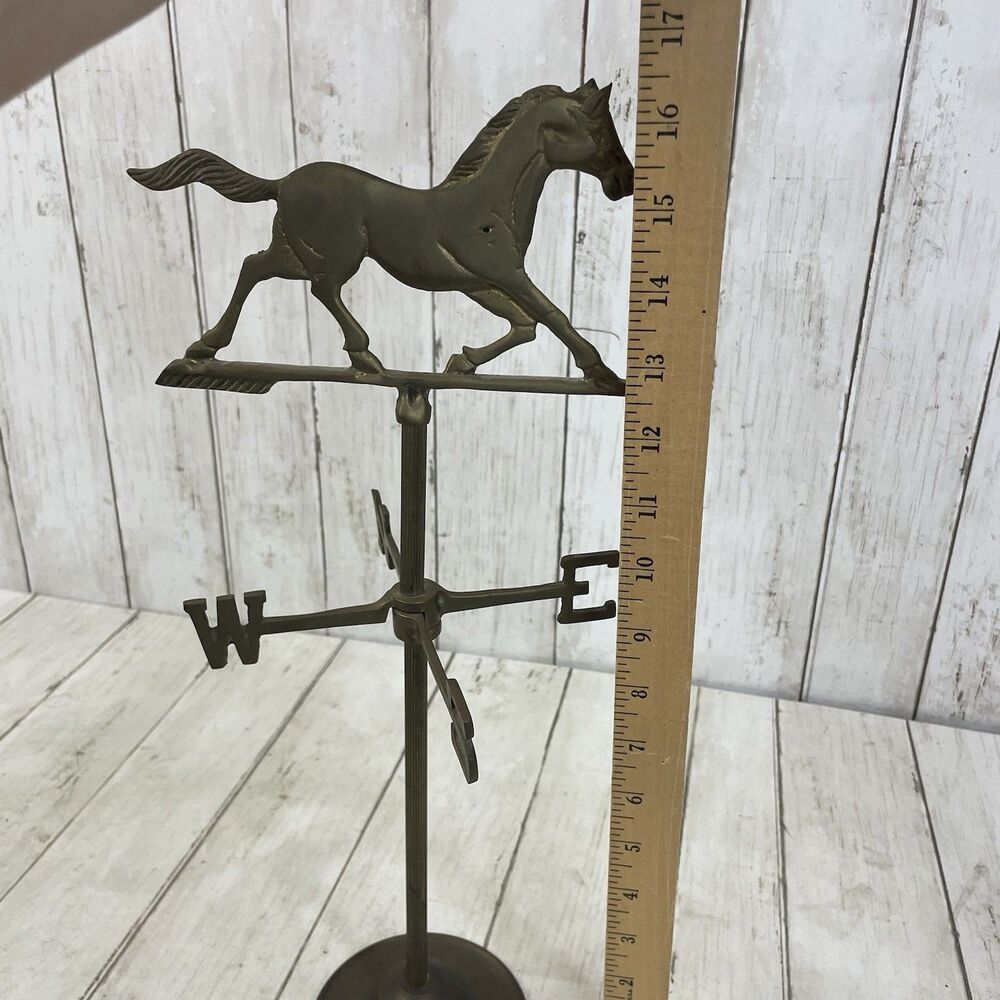 VTG 1981 Seymour Mann Brass Tabletop Weathervane Horse Trotting Equestrian 16.5” - Picture 8 of 9